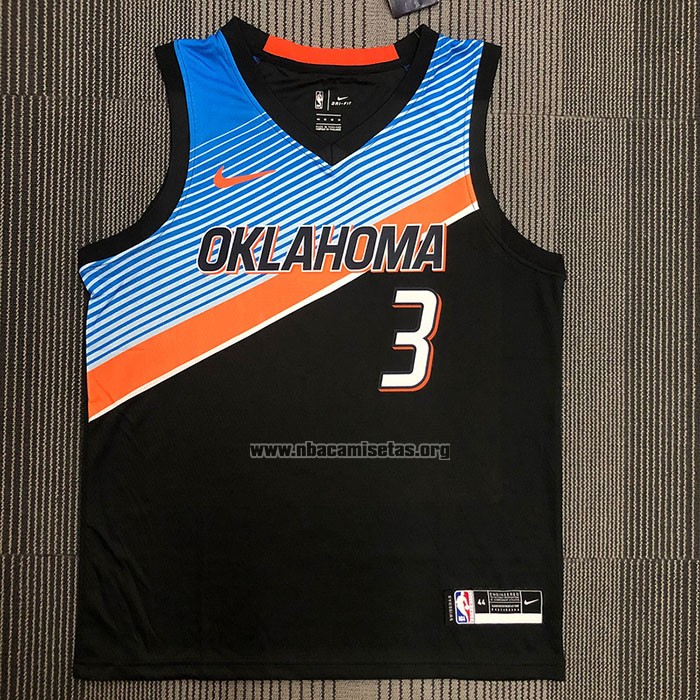 Camiseta Oklahoma City Thunder Chris Paul NO 3 Ciudad 2020-21 Negro